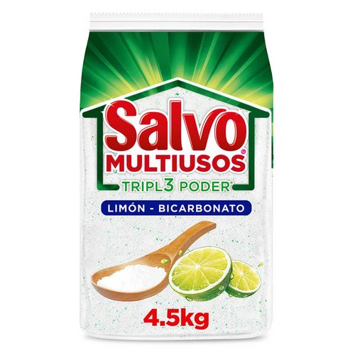 Detergente en Polvo Salvo Multiusos Triple Poder Limón Bicarbonato 4.5kg