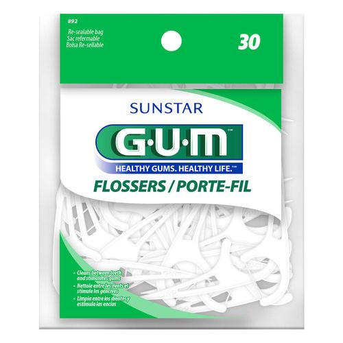 Mango con Hilo Dental GUM Flossers 30 piezas