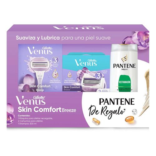 Máquina de Afeitar Gillette Venus Breeze + 3 Cartuchos + Shampoo Pantene 300ml