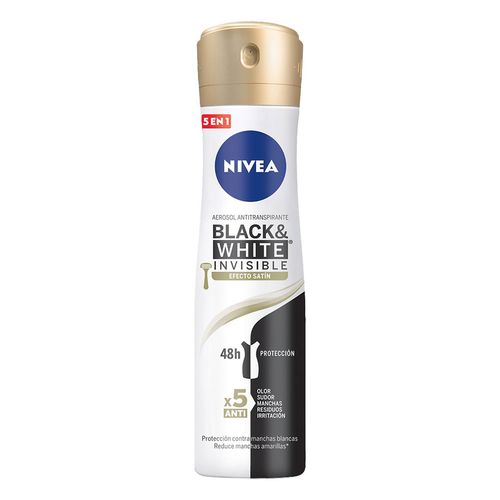 Antitranspirante en Aerosol Nivea Black & White Efecto Satín 150ml