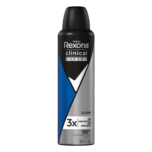 Antitranspirante en Aerosol Rexona Clinical Clean 91g