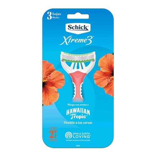 Rastrillos Desechables Schick Xtreme3 Hawaiian Tropic con 2 Rastrillos