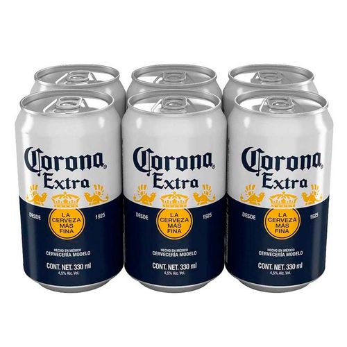 Cerveza Corona Extra 6 Pack Lata 330 ml