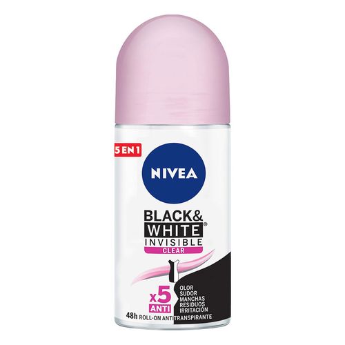 Antitranspirante en Roll On Nivea Black & White Invisible Clear 50ml
