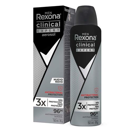 Antitranspirante en Aerosol Rexona Clinical Antibacterial Men 91g