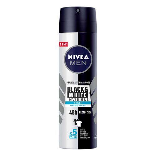 Antitranspirante en Aerosol Nivea Men Invisible Black & White Fresh 150ml