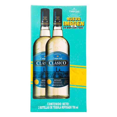 Tequila Campo Azul Dúo Reposado 700ml.