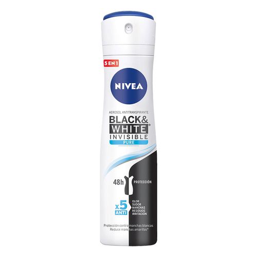 Antitranspirante en Aerosol Nivea Black & White Pure 150ml