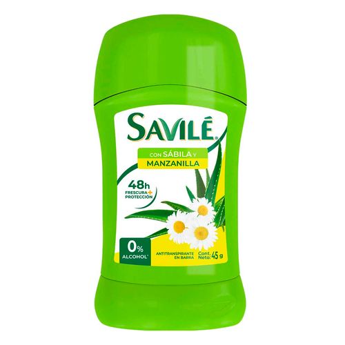 Antitranspirante en Barra Savilé Manzanilla 45g