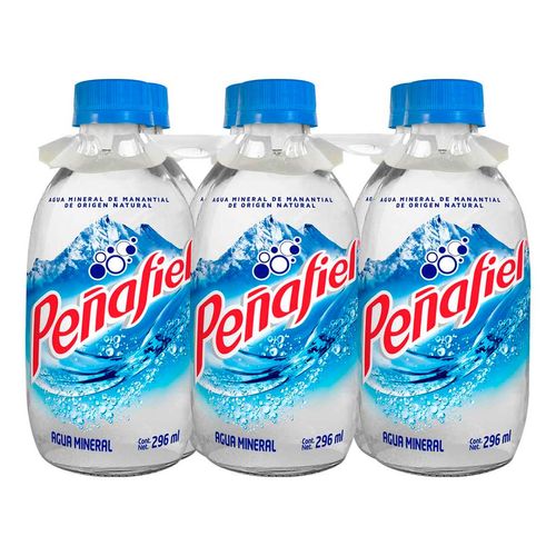 6 Pack Agua Mineral Peñafiel Vidrio de 296ml