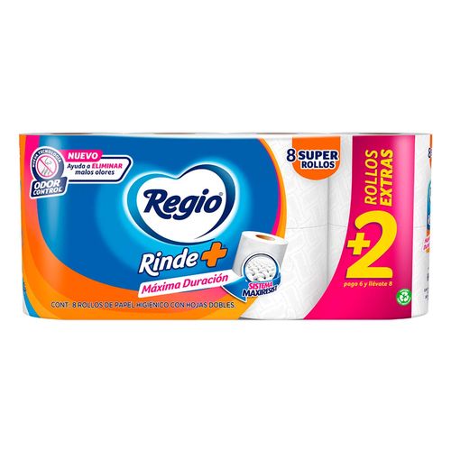 Papel Higenico Regio Rinde Más 8 Rollos