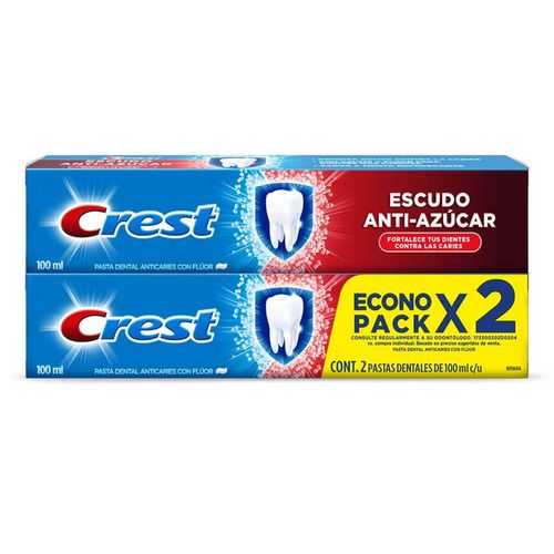 Pasta Dental Crest Anticaries 2 Piezas de 100ml