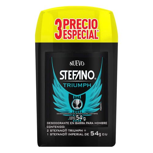 Desodorante en Barra Stefano Triumph + Imperial 3 Piezas 54g