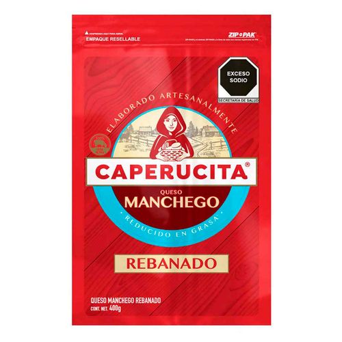 Queso Caperucita Manchego Rebanado Reducido enGrasa 400g