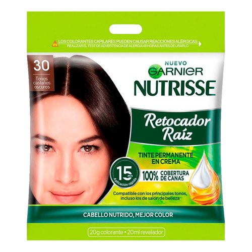 Retocador de Raíces Garnier Nutrisse Tono 30 Castaños Oscuros