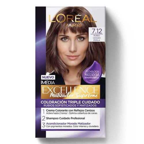 Tinte de Cabello Imédia Excellence de L’Oréal Paris 7.12 Rubio Cenizo