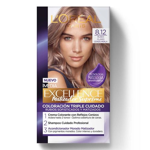 Tinte de Cabello Imédia Excellence de L’Oréal Paris 8.12 Rubio Oscuro