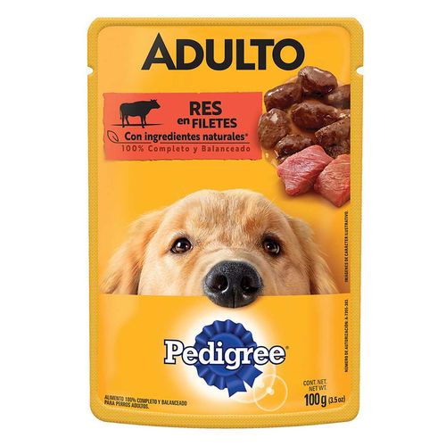 Alimento Húmedo para Perros Adultos Pedigree Sabor Res 100gr