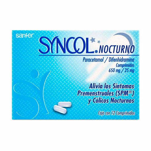 Comprimidos Syncol Nocturno Caja con 12 Comprimidos