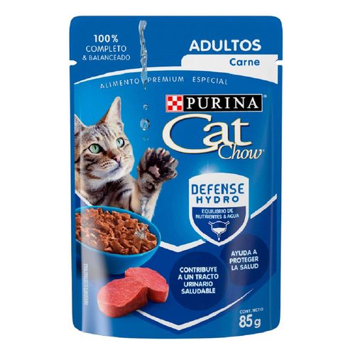 Purina Cat Chow Defensehydro Adultos Carne Alimento Húmedo Sobre 85g