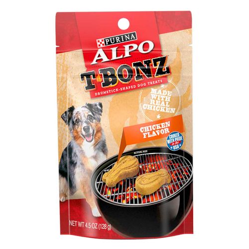 Purina Alpo T-Bonz Sabor Pollo con Carne Real Snacks para Perro 128g