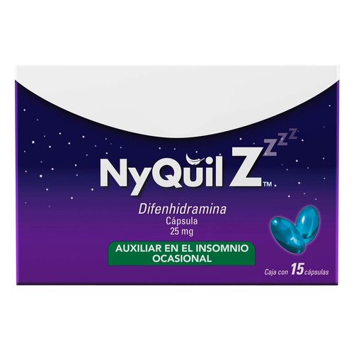 Cápsulas NyQuil Z 25mg Caja con 15 Cápsulas