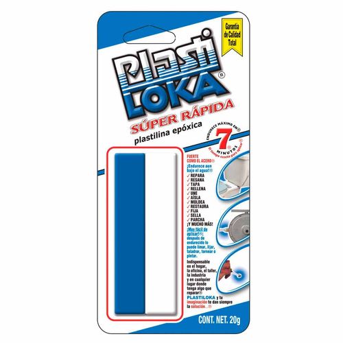 Masilla Plastiloka 20Gr Epox Azl Bco Rap.