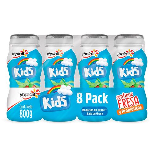 Yoghurt Yoplait Kids Bebible sabor Fresa 8 pack 800g