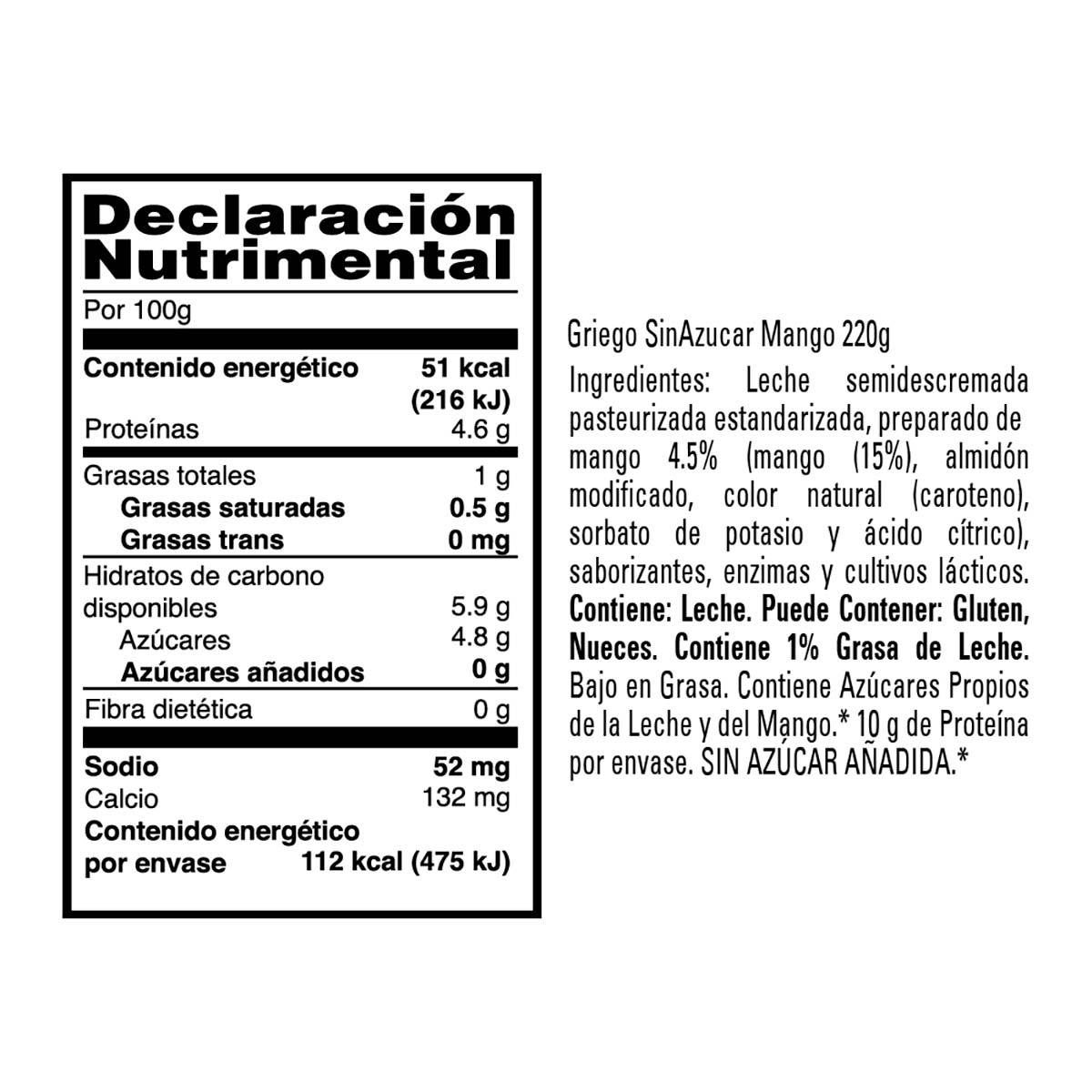 Yoghurt Yoplait Bebible Griego sin Azúcar Mango 220g Chedraui