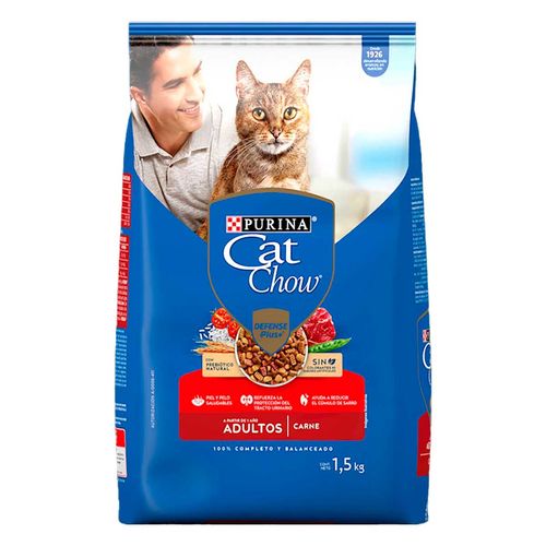 Purina Cat Chow Defense Plus para Gatos Adultos Sabor Carne 1.5kg