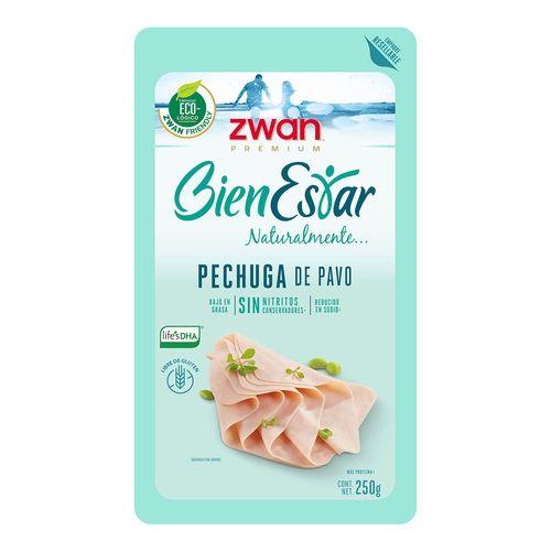 Pechuga Zwan Bienestar Pavo Natural 250g