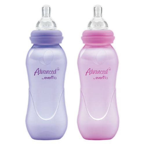 Biberón Advanced by Evenflo Light Cuello Estándar Niña Flujo Medio 8oz / 240ml 2 pack
