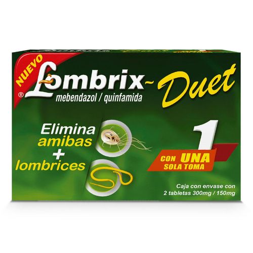 Tabletas Lombrix Duet 300mg/150mg Caja con 2 Tabletas