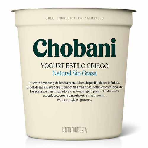Yoghurt Chobani Batido Natural 0% 907g