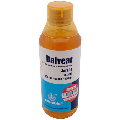 Jarabe Infantil Dalvear Sabor Miel Lima Limón Frasco con 200ml