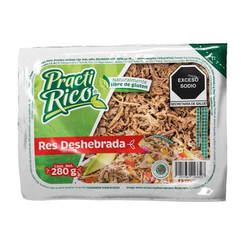 Carne de res deshebrada cocida Practi Rico 280g