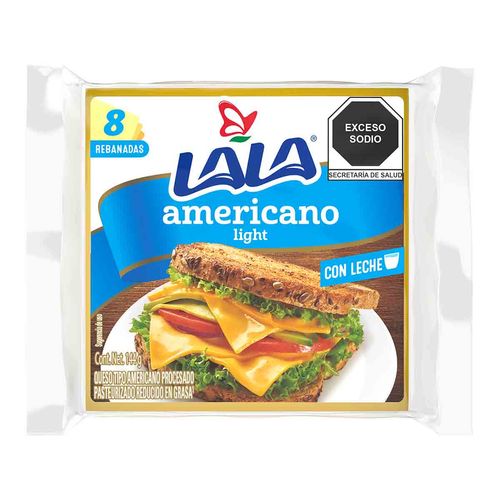 Queso Lala Americano Light Rebanado 144g