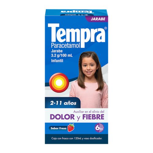 Jarabe Tempra Infantil con Paracetamol Sabor Fresa 120ml