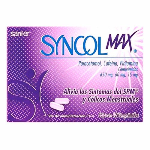 Comprimidos Syncol Max Oral Caja con 12 Comprimidos