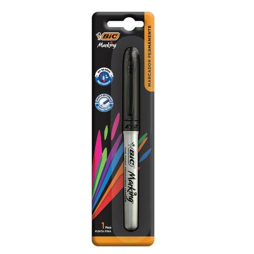 Marcador Permanente Bic Marking Punto Fino Negro 1 Pieza