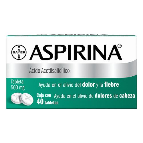 Tabletas Aspirina 500mg Caja con 40 Tabletas