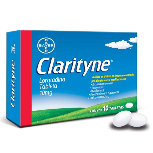 Tabletas Clarityne Loratadina 10mg Antialérgico Caja con 10 Tabletas