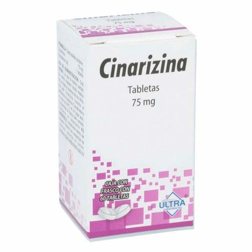 Tabletas Genéricas Cinarizina 75mg Frasco con 60 Tabletas