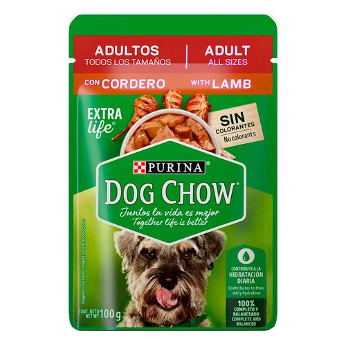 Purina Dog Chow Cordero Alimento Húmedo Adultos Todos los Tamaños 100g