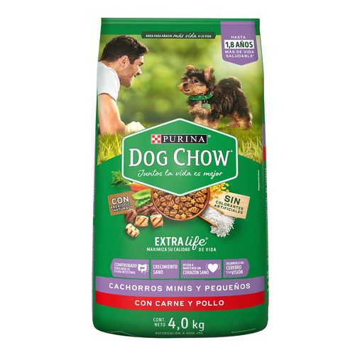 Purina Dog Chow Cachorros Minis y Pequeños Bulto de 4kg