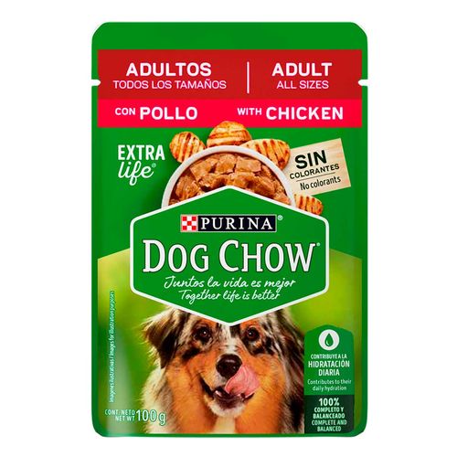 Purina Dog Chow Pollo Alimento Húmedo Adultos Todos los Tamaños 100g