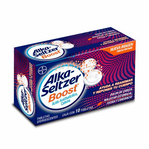 Tabletas Efervescentes Alka-Seltzer Boost Caja con 10 Tabletas