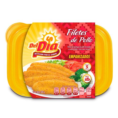 Filetes con Pollo Del Día Empanizados 500g
