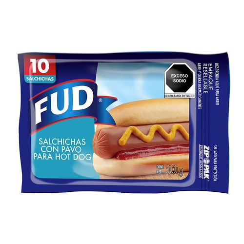 Salchichas Fud para Hot Dog con Pavo 500g