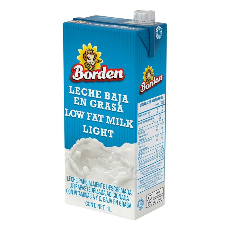 Leche UHT Borden Baja en Grasa Slim 1L | Chedraui